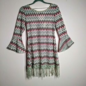 A'reve knitted dress with lace trim.